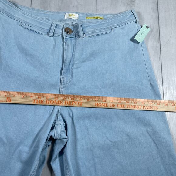NWT Anthropologie Maeve 20W Ettie High Rise Crop Wide Leg Pant Light Blue Jeans - Picture 8 of 14